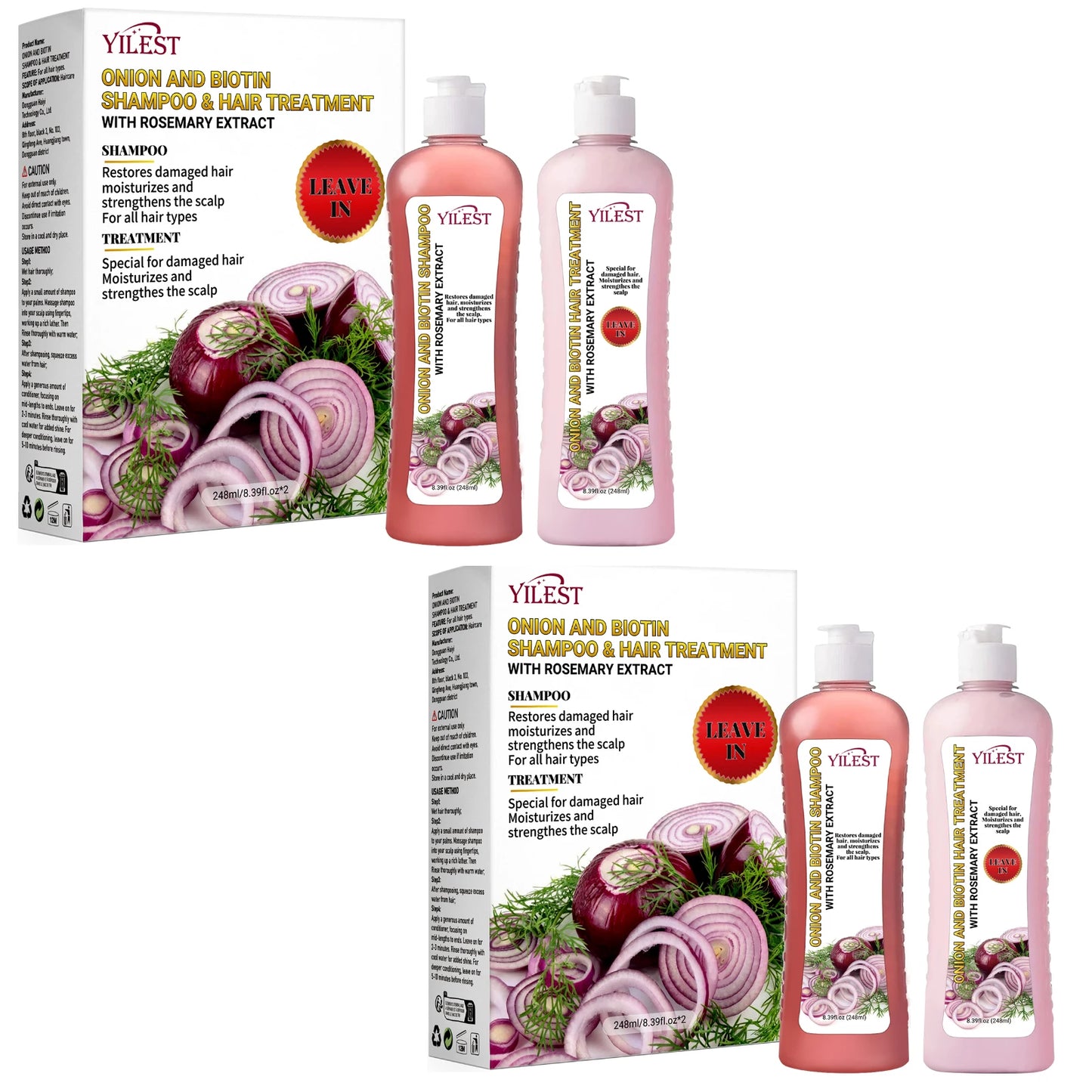 Onion Biotin and Rosemary Shampoo Set